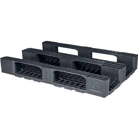 Schwerlastpalette FP-HDK1210S, Tragkraft 5000/1500/600 kg, geschlossenes Oberdeck, 3 Kufen, L 1200 x B 1000 x H 155 mm, Recycling-HDPE, 5 Stück