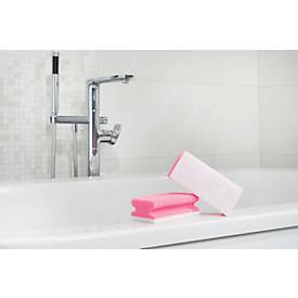 Scotch-Brite™ Badezimmerschwamm XXL, extragroß - für Fliesen/Glas/Chrom/Keramik - weich - kratzfest - L 47 x B 130 mm - Schaumstoff - pink-weiß - 1 Stück