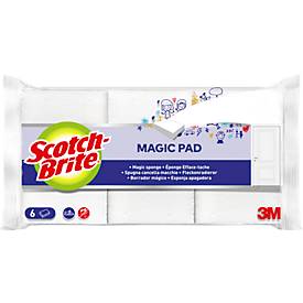Scotch-Brite™ Schmutzradierer Magic Pad, gegen Buntstiftstriche/Fingerabdrücke/Kalkablagerungen/Rostflecken, chemikalienfrei, Schaumstoff, weiß, 6 Stück