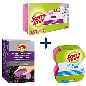 Scotch-Brite™ Schwammset, 6-teilig, Delicate Color Comfort, 2 Stück + Glaskeramik, 3 Stück + Bath Griffschwamm XXL, 1 Sück