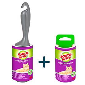 Scotch-Brite™ Sparset Tierhaarroller Pet Extra Sticky*, 48 Blatt + Ersatzrolle