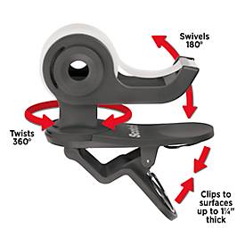 Scotch® Klebebandabroller Clip'n Twist C19-Clip-CG, für Rollen L 33 m x B 19 mm, inkl. 1 Rolle Scotch® Magic™ Klebeband, dunkelgrau