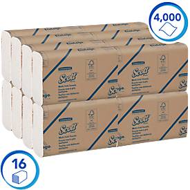 SCOTT® Multifold Handtücher 1804, 1-lagig, reißfest, 16 Päckchen á 250 Tücher, weiß