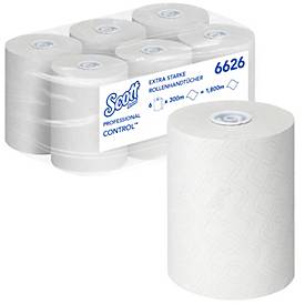 Scott® Rollenpapiertücher Control 6626, extrastark, 1-lagig, 6 Rollen á 300 m, weiß