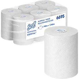 Scott® Slimroll Rollenpapiertücher Essential 6695, 1-lagig, 6 Rollen á 190 m, weiß