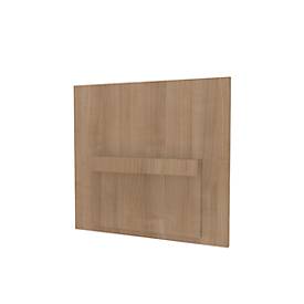 Screen for reception counter Basis C, W 670 × D 30 × H 620 mm, sliding, more privacy, cherry-romana