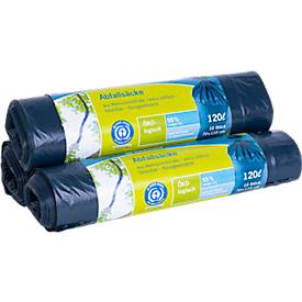 Secolan® afvalzakken - materiaal recycling-polyetheen -  120 L - blauw - 10 stuks