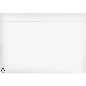 SecurePack document pouch/delivery note pouch, C5, without print, self-adhesive, waterproof, PCR &amp; FSC® kraft paper, transparent, 250 pieces