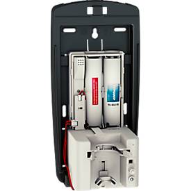 Seifen- und Desinfektionsspender Rubbermaid LumeCel, AutoFoam, 1100 ml, lichtbetrieben, automatisch & berührungsfrei, für Wand/Ständer, chrom/schwarz