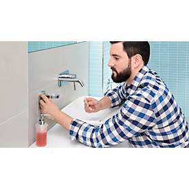 Seifenspender-Set tesa Smooz, 200 ml, nachfüllbar, innovative Klebelösung, verchromt