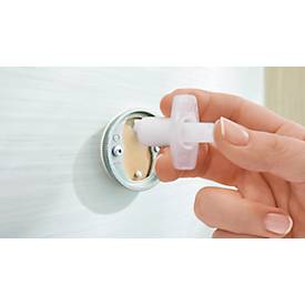 Seifenspender-Set tesa Smooz, 200 ml, nachfüllbar, innovative Klebelösung, verchromt