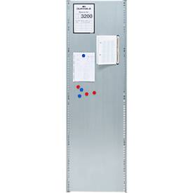 Seitenwand für Grundregal/Anbauregal ORDO Industry, multifunktional, magnethaftend, B 400 x T 0,88 x H 2000 mm, Stahl-Vollblech, verzinkt