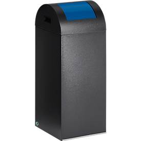 Selbstlöschende Wertstoff-Abfallsammler 55R, antiksilber/blau