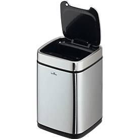 Sensor Abfalleimer Durable No Touch, 6 l, für Innen, automatisches & manuelles Öffnen/Schließen, abnehmbarer Deckel, Inneneimer, Edelstahl, silber