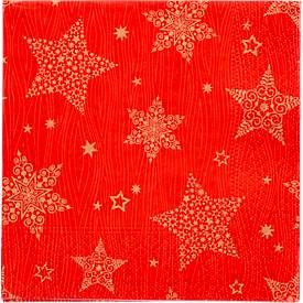 Papstar Servetten  Christmas Shine, 20 st, 3-laags, 1/4 vouw, 250 x 250 mm, rood