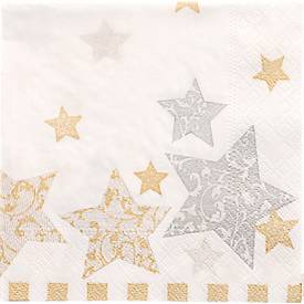 Papstar Servetten  Stardust, 3-laags met ¼-vouw, 250 x 250 mm, 50 st.