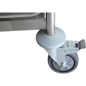 Servierwagen, Edelstahl, Ladefläche L 820 x B 500 mm, Traglast 100 kg, 2 Etagen