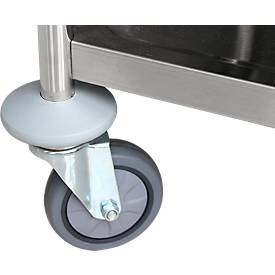 Servierwagen, Edelstahl, Ladefläche L 820 x B 500 mm, Traglast 100 kg, 2 Etagen