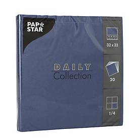 Servietten Papstar "Daily Collection", mit ¼-Falz, 320 x 320 mm, 20 Stück, dunkelblau