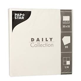 Servietten Papstar "Daily Collection", mit ¼-Falz, 320 x 320 mm, 20 Stück, weiß