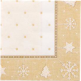 Servietten Papstar 'ROYAL Collection', 20 Stück, 1/4-Falz, 250 x 250 mm, gold