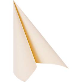 Servietten Papstar Royal Collection, 5 x 50 Stück, 1/4-Falz, Stoffoptik, 400 x 400 mm, Papier, champagner