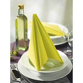 Servietten Papstar Royal Collection, 5 x 50 Stück, 1/4-Falz, Stoffoptik, 400 x 400 mm, Papier, limonengrün