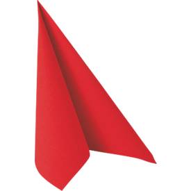 Servietten Papstar Royal Collection, 5 x 50 Stück, 1/4-Falz, Stoffoptik, 400 x 400 mm, Papier, rot