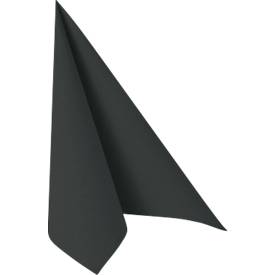 Servietten Papstar Royal Collection, 5 x 50 Stück, 1/4-Falz, Stoffoptik, 400 x 400 mm, Papier, schwarz