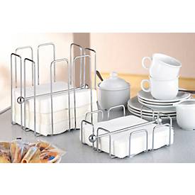 Serviettenhalter WIRE, für ca. 50 Servietten im Format 330 x 330 mm, L 190 x B 190 x H 65 mm, Edelstahl verchromt