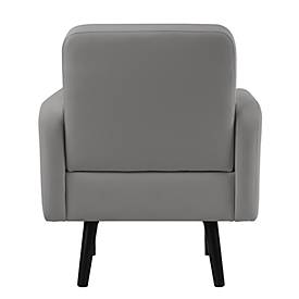 Sessel meet by Paperflow LISBOA, desinfektionsmittelbeständiger Kunstlederbezug grau, Fußgestell schwarz, B 710 x T 815 x H 830 mm