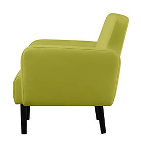 Sessel meet by Paperflow LISBOA, desinfektionsmittelbeständiger Kunstlederbezug grün, Fußgestell schwarz, B 710 x T 815 x H 830 mm