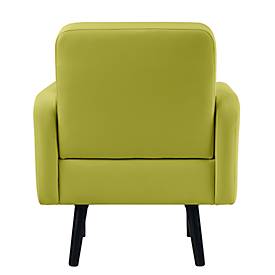 Sessel meet by Paperflow LISBOA, desinfektionsmittelbeständiger Kunstlederbezug grün, Fußgestell schwarz, B 710 x T 815 x H 830 mm