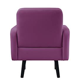 Sessel meet by Paperflow LISBOA, desinfektionsmittelbeständiger Kunstlederbezug lila, Fußgestell schwarz, B 710 x T 815 x H 830 mm