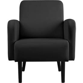 Sessel meet by Paperflow LISBOA, desinfektionsmittelbeständiger Kunstlederbezug schwarz, Fußgestell schwarz, B 710 x T 815 x H 830 mm
