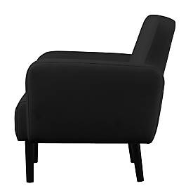 Sessel meet by Paperflow LISBOA, desinfektionsmittelbeständiger Kunstlederbezug schwarz, Fußgestell schwarz, B 710 x T 815 x H 830 mm