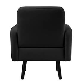Sessel meet by Paperflow LISBOA, desinfektionsmittelbeständiger Kunstlederbezug schwarz, Fußgestell schwarz, B 710 x T 815 x H 830 mm