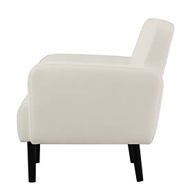 Sessel meet by Paperflow LISBOA desinfektionsmittelbeständiger Kunstlederbezug weiß, Fußgestell schwarz, B 710 x T 815 x H 830 mm