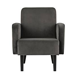 Sessel meet by Paperflow LISBOA Samtbezug anthrazit, Fußgestell schwarz, B 710 x T 815 x H 830 mm