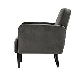 Sessel meet by Paperflow LISBOA Samtbezug anthrazit, Fußgestell schwarz, B 710 x T 815 x H 830 mm