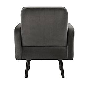 Sessel meet by Paperflow LISBOA Samtbezug anthrazit, Fußgestell schwarz, B 710 x T 815 x H 830 mm