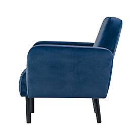 Sessel meet by Paperflow LISBOA, Samtbezug blau, Fußgestell schwarz, B 710 x T 815 x H 830 mm