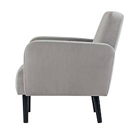 Sessel meet by Paperflow LISBOA, Samtbezug grau, Fußgestell schwarz, B 710 x T 815 x H 830 mm