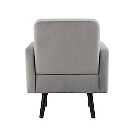 Sessel meet by Paperflow LISBOA, Samtbezug grau, Fußgestell schwarz, B 710 x T 815 x H 830 mm