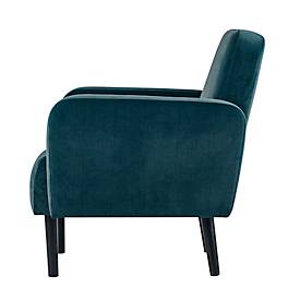 Sessel meet by Paperflow LISBOA, Samtbezug grün, Fußgestell schwarz, B 710 x T 815 x H 830 mm