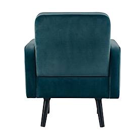 Sessel meet by Paperflow LISBOA, Samtbezug grün, Fußgestell schwarz, B 710 x T 815 x H 830 mm