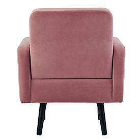 Sessel meet by Paperflow LISBOA, Samtbezug pink, Fußgestell schwarz, B 710 x T 815 x H 830 mm