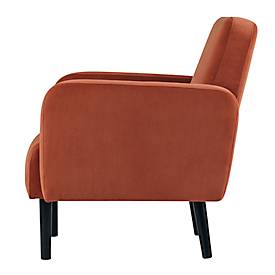 Sessel meet by Paperflow LISBOA, Samtbezug rostfarben, Fußgestell schwarz, B 710 x T 815 x H 830 mm