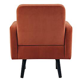 Sessel meet by Paperflow LISBOA, Samtbezug rostfarben, Fußgestell schwarz, B 710 x T 815 x H 830 mm