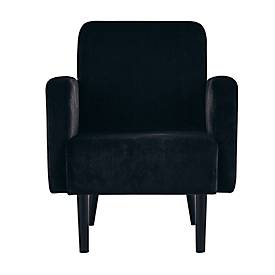 Sessel meet by Paperflow LISBOA, Samtbezug schwarz, Fußgestell schwarz, B 710 x T 815 x H 830 mm